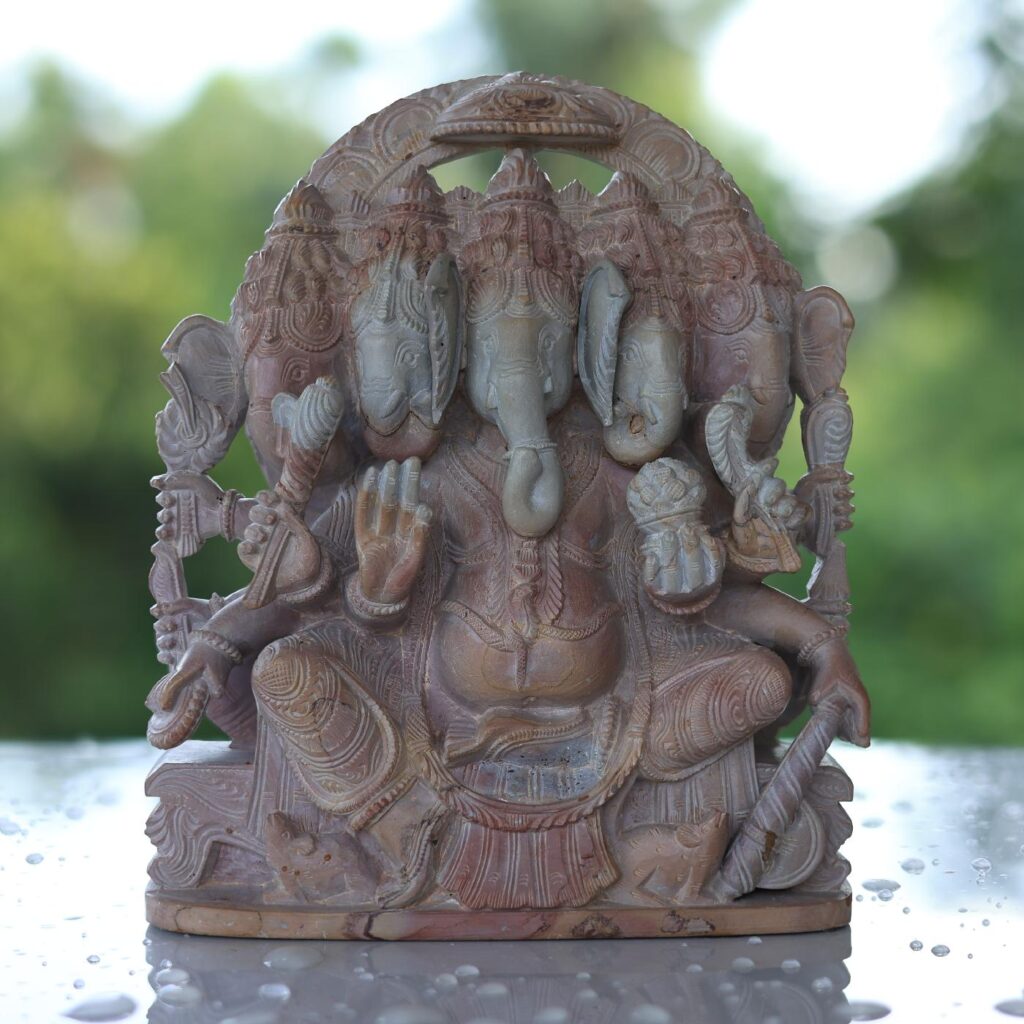 pink stone ganesh murti