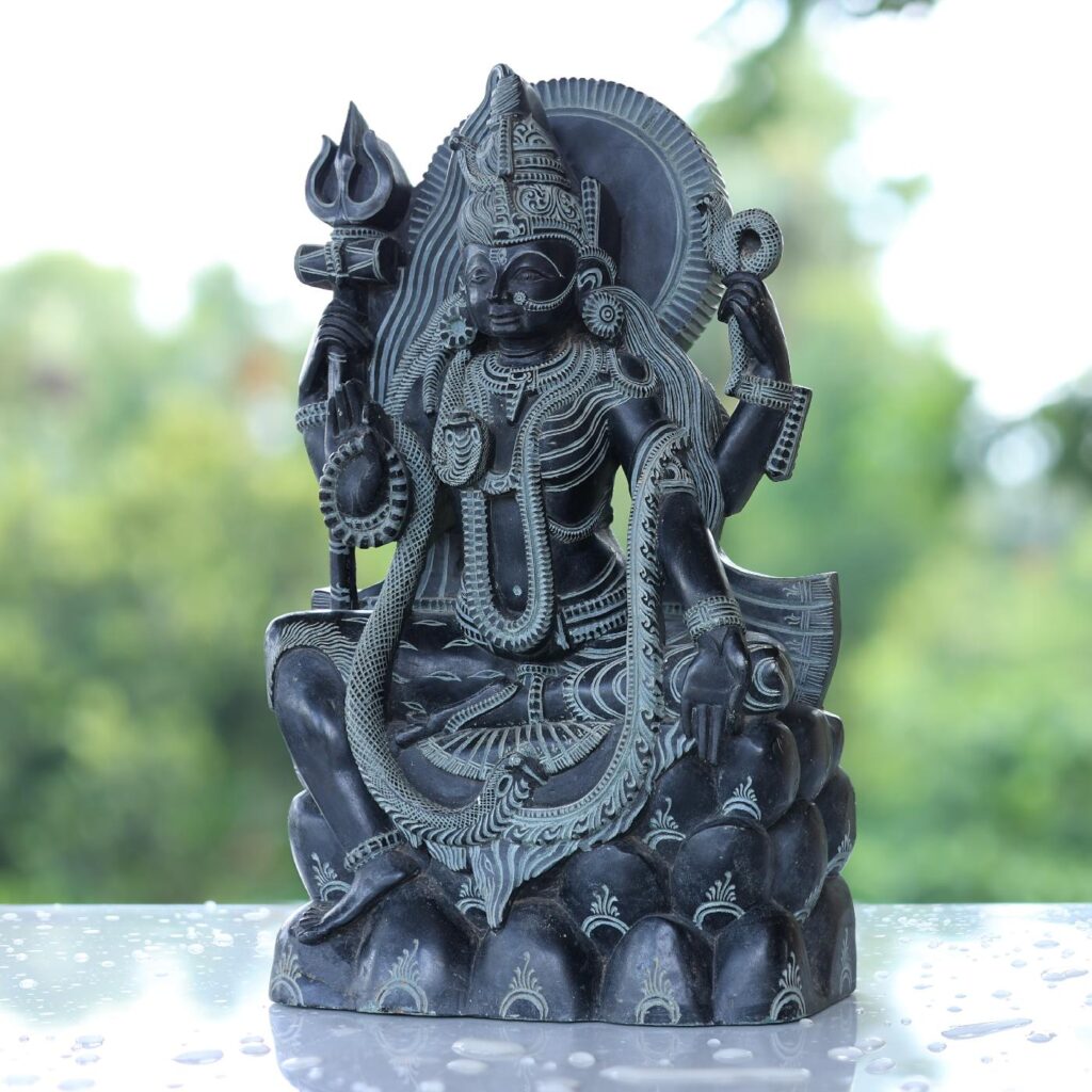 black stone statue