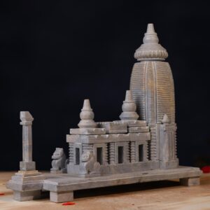 Front view of Green Stone Jagannath Temple 9.5 Inch handcrafted Puri replica idol.