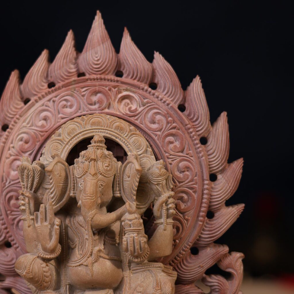 pink-stone-ganesh-idol-throne-8-inch-close.jpg