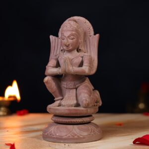 8 inch pink stone Garuda handcrafted statue side profile