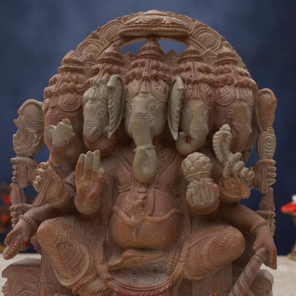 pink-stone-panchmukhi-ganesh-idol-back