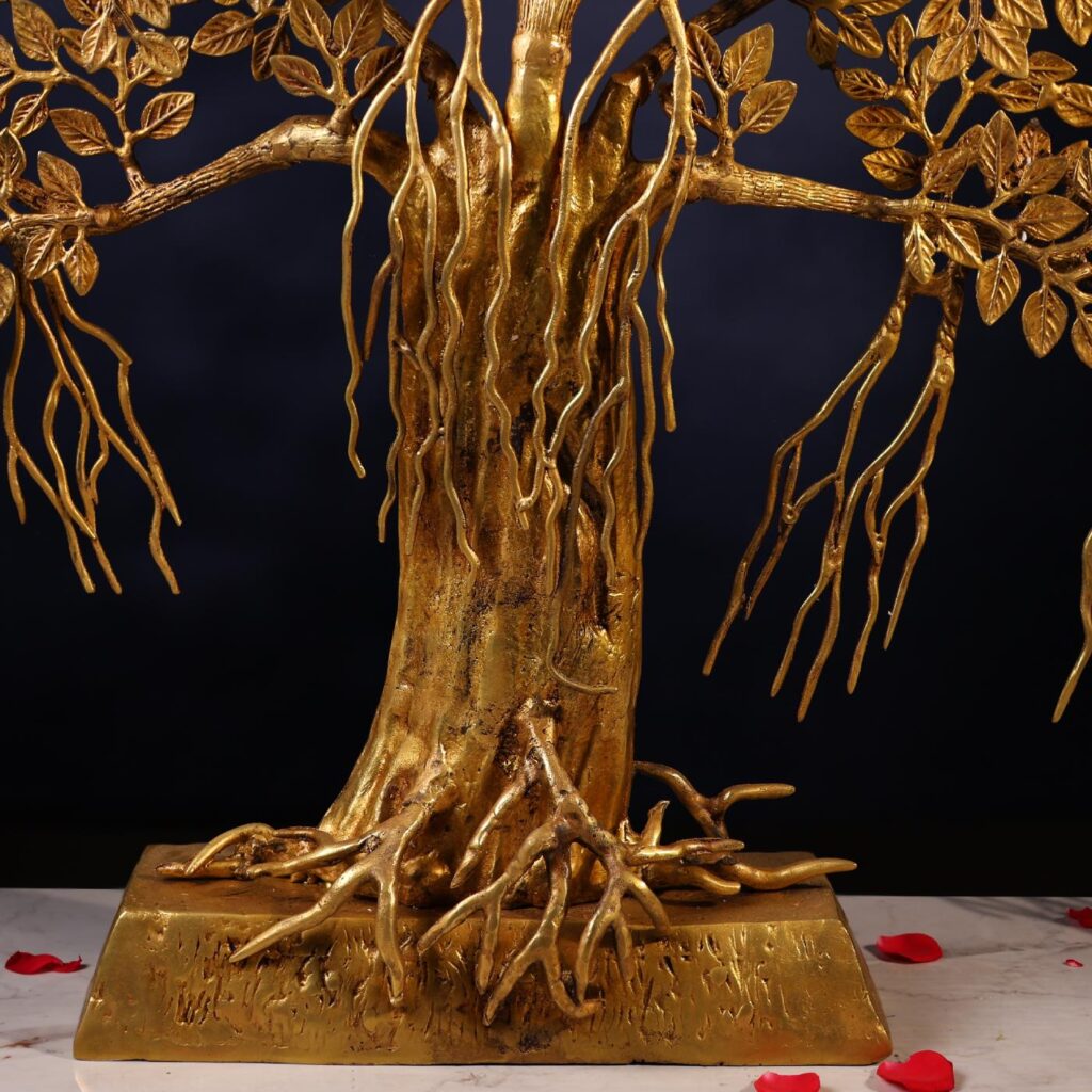 Base and Stand of Brass Tree of Life – Decorative Brass Artwork