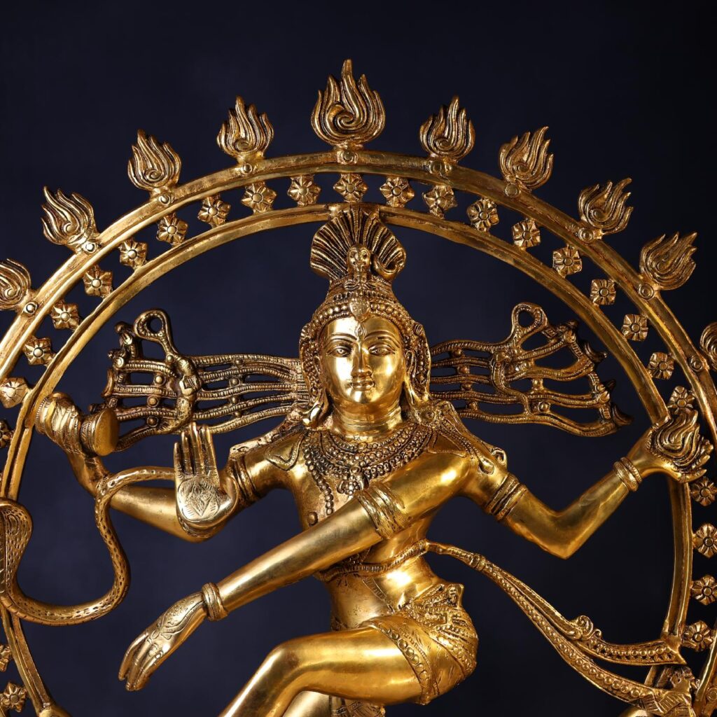 Detailed Craftsmanship of Brass Nataraj Idol 33 Inch