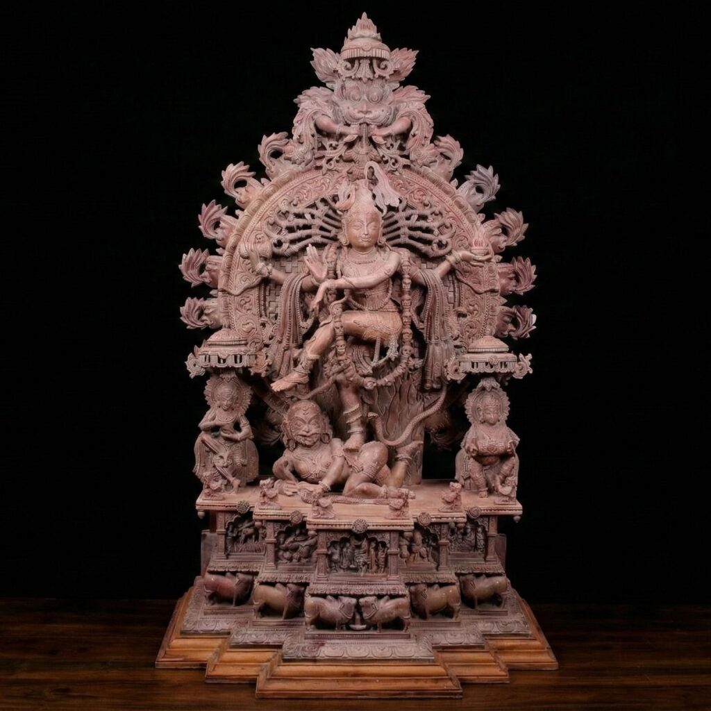 3 feet pink stone Nataraj statue handcrafted by Odisha artisans