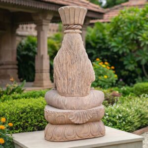 3 Feet Sandstone Tulsi Maa Stand – Handcrafted