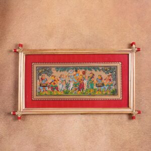 Gopa Rasa Leela Horizontal Tala Pattachitra Palm Leaf Art Odisha