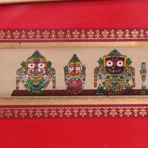 Jagannath Balabhadra Subhadra Palm Leaf Art – Tala Patra Chitra Wall Hanging