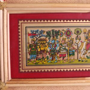 Shiva Parvati Procession Palm Leaf Art – Tala Patra Chitra Wall Hanging