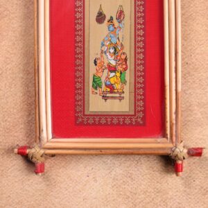Bal Krishna Makhan Chori Palm Leaf Art – Tala Patra Chitra Wall Hanging