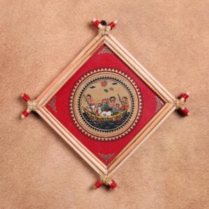 Traditional Odisha Boat Scene Palm Leaf Art – Tala Patra Folk Wall Hanging