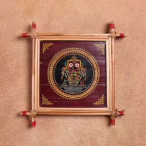 Lord Jagannath Palm Leaf Art – Odisha Tala Patra Chitra Wall Hanging