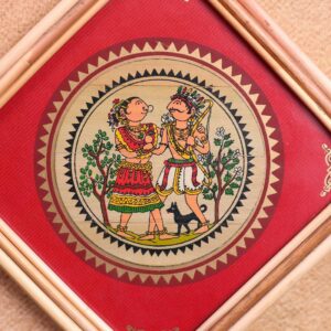 Traditional Tribal Couple Folk Art – Odisha Style Palm Leaf Wall Hanging