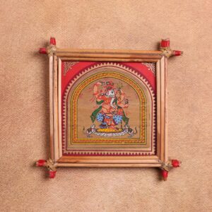 Tantric Ucchishta Ganapati Palm Leaf Art – Rare Ganesha Tala Patra Wall Hanging