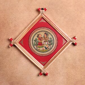 Traditional Tribal Couple Folk Art – Odisha Style Palm Leaf Wall Hanging