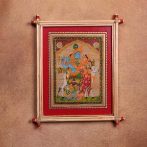 Radha Krishna Palm Leaf Art – Traditional Tala Patra Wall Hanging (Odisha Style)