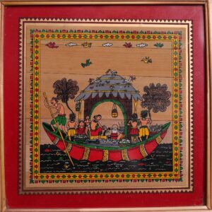 Odisha River Life Palm Leaf Art – Traditional Fishing Boat Tala Patra Wall Hanging