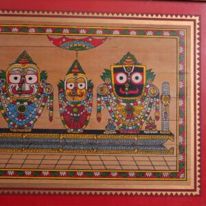 Jagannath Balabhadra Subhadra Palm Leaf Art – Traditional Odisha Tala Patra Wall Hanging