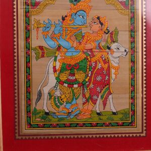 Radha Krishna Palm Leaf Art – Traditional Tala Patra Wall Hanging (Odisha Style)