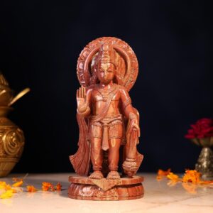 Pink Stone Standing Hanuman Idol