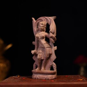 Pink Stone Standing Devadashi Murti – 6 Inch Handcrafted Decorative Statue