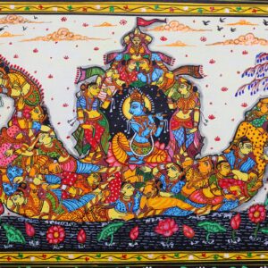 Pattachitra  Krishna Nauka Bihar Painting – Handcrafted Odisha Art