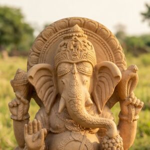26 Inch Sandstone Ganesh Murti – Handcrafted Lord Ganesha Statue
