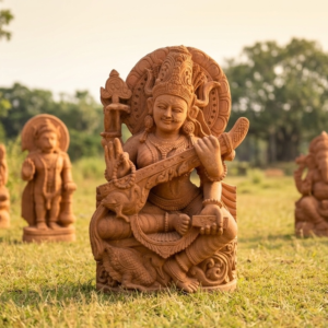 Sandstone Saraswati idol for temple and spiritual décor