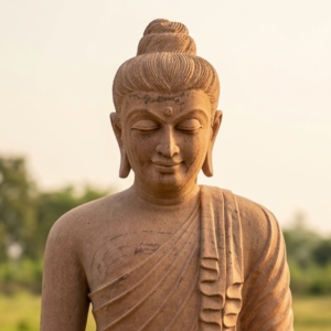 Sandstone Buddha Statue – Handcrafted Meditation Posture Idol