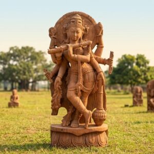 50 inch sandstone Krishna idol handcrafted divine murti