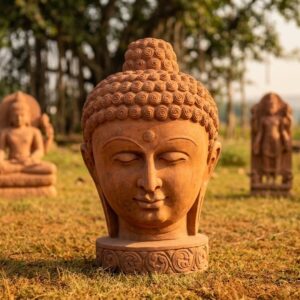 Sandstone Buddha Bust 4 Feet for Meditation Decor