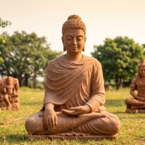 Sandstone Buddha Idol 3 Feet for Meditation home & garden Decor