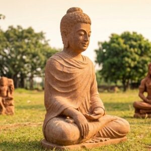 Sandstone Buddha Idol 3 Feet for Meditation home & garden Decor