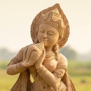 Sandstone Devadasi Statue – Traditional Indian Art decore