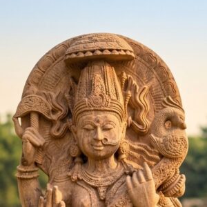 Sandstone Saraswati murti – handcrafted 4 Feet