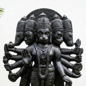Black Stone Hanuman Statue 4 Feet Height – close-up view