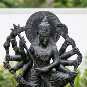 Black Stone Large Mahishasura Mardini Idol – 60 Inch Handcrafted Divine Murti