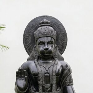 48 Inch Black Stone Large Hanuman Statue – Handcrafted Lord Hanuman Murti