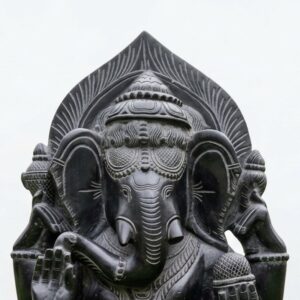 18 Inch Black Stone Ganesh Statue – Handcrafted Lord Ganesha Murti