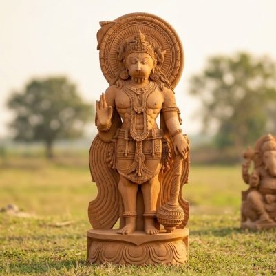 7 feet sandstone Hanuman idol handcrafted Lord Hanuman murti