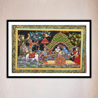 Krishna Mathura Vijaya Pattachitra painting traditional Odisha art