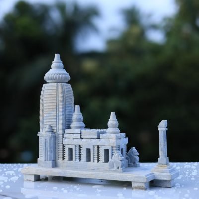 Rare handcrafted standing Laxmi idol made of stone – 12 inches tall