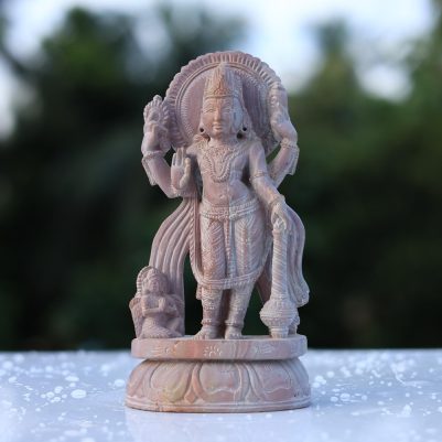 pink stone vishnu idol