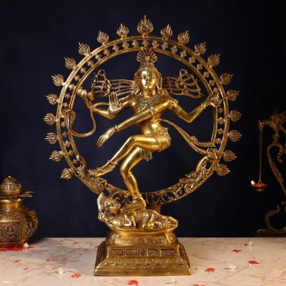 33 Inch Brass Nataraj Idol Full Statue Handcrafted