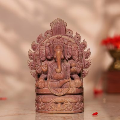 pink stone ganesh murti