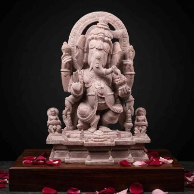 8 inch standing brass ganesh idol handcrafted murti